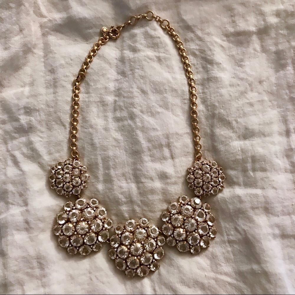 Jcrew Crystal Cluster Gold Statement Necklace - image 2